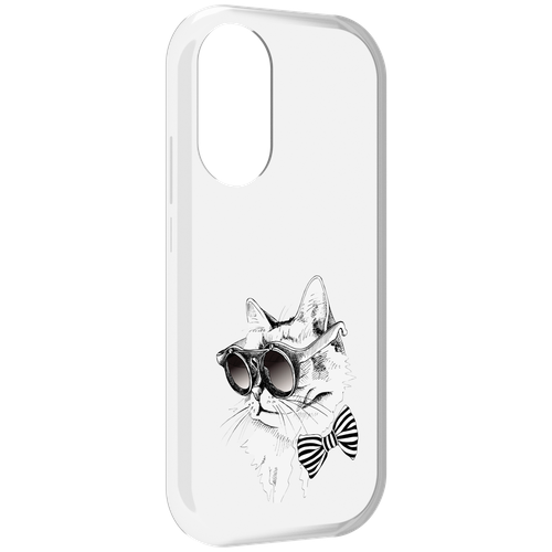 Чехол MyPads крутая кошка в очках для Honor X7 задняя-панель-накладка-бампер