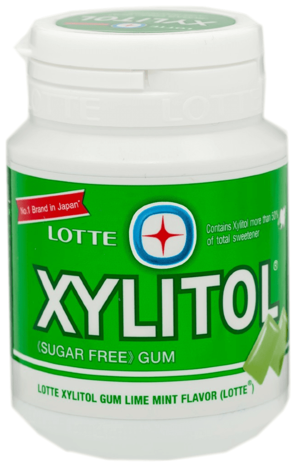 Lotte xylitol lime mint жевательная резинка со вкусом лайма и мяты, банка, 58 гр - фотография № 1