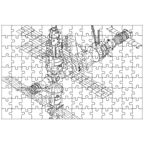 фото Магнитный пазл 27x18см."космическая станция, мкс, международная космическая станция" на холодильник lotsprints