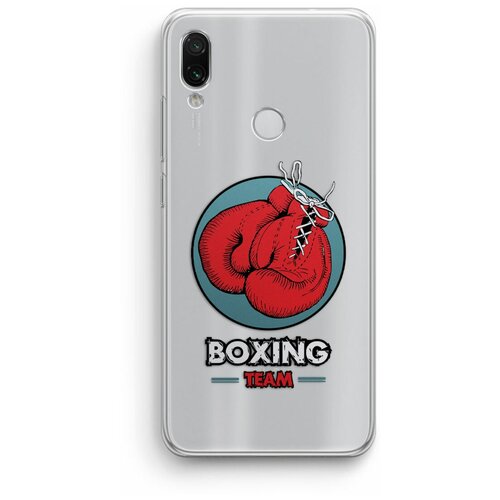 фото Силиконовый чехол xiaomi redmi note 7 pro / сяоми редми нот 7 про "boxing team", прозрачный exsport