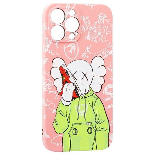 фото Чехол для iphone 13 pro max (6.7") силикон luxo 0.8мм с флуоресцентным рисунком kaws j83