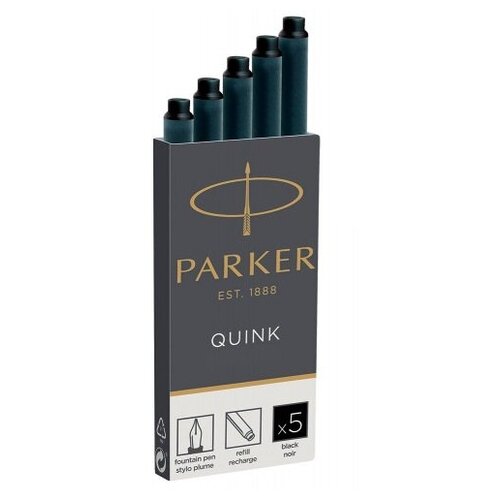 Картридж Parker Quink Ink Z11 (1950382) черные чернила для ручек перьевых (5шт)