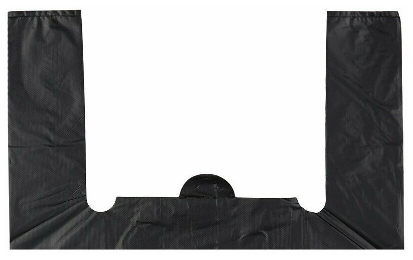 Пакет-майка Знак Качества ПНД 45 мкм черный (40+18x70 см, 50 штук в упаковке) - фотография № 3
