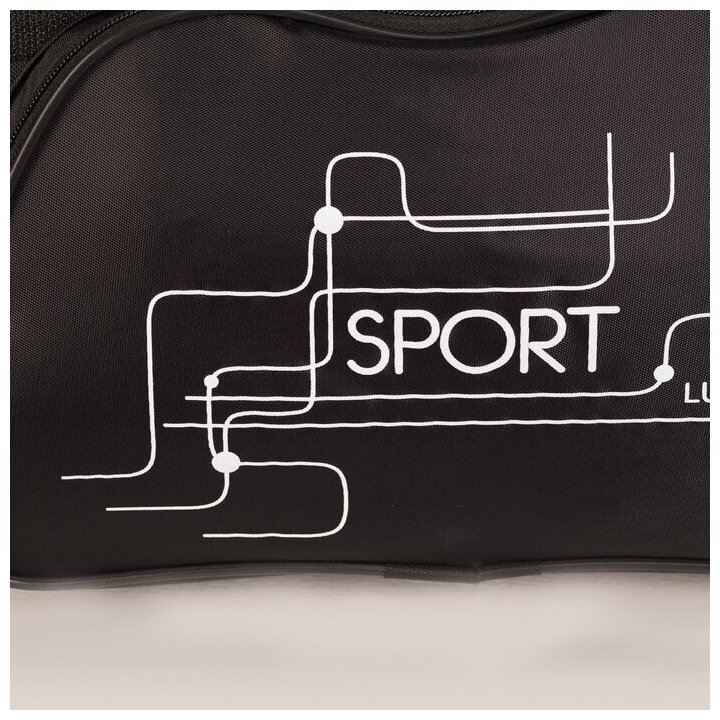 Luris Сумка спортивная на молнии, наружный карман, длинный ремень, цвет чёрный - фотография № 6