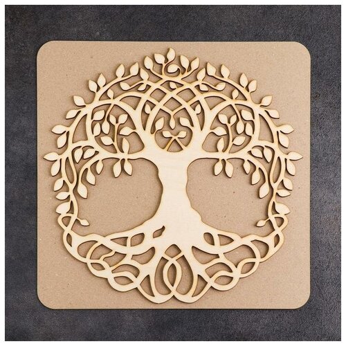 Заготовка-основа для панно Дерево в круге в рамке с подложкой 1014₽