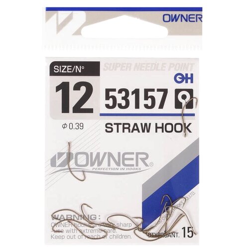 фото Набор крючков owner strawn hook №12 бронза (15 шт.)