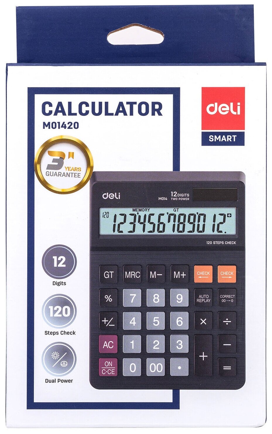 Deli Калькулятор настольный Полноразмерный 12 разрядный
