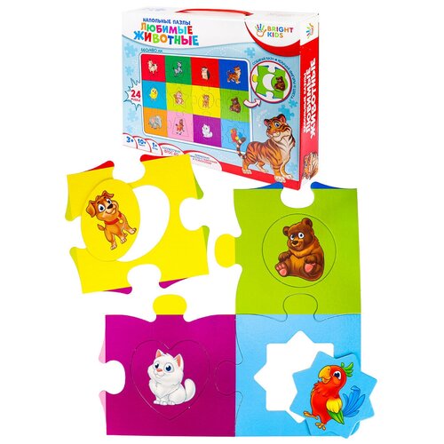 Bright Kids. Пазлы напольные Любимые животные Арт. (ИН-4952)