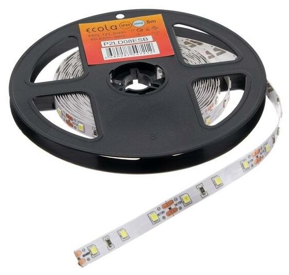 Светодиодная лента Ecola PRO, 12В, SMD2835, 5 м, IP20, 8Вт/м, 60 LED/м, 4200К 5501898 - фотография № 9