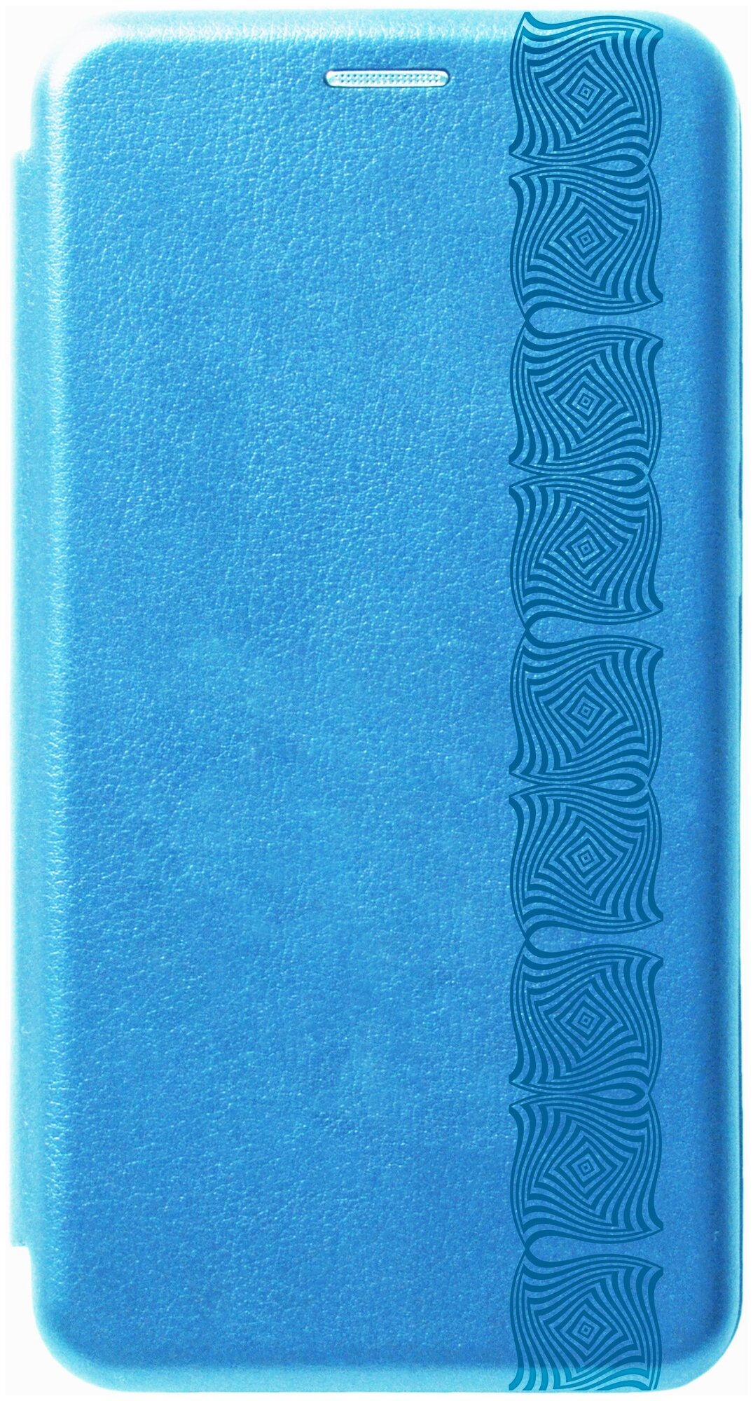 Чехол-книжка на Xiaomi Redmi 8 / Сяоми Редми 8 с 3D принтом "Charming Line" голубой
