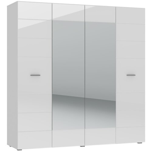 Шкаф 4-х дверный GLOSS белый/белый глянец