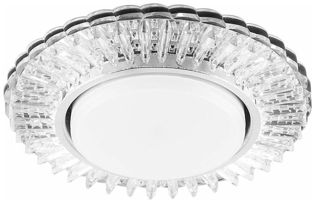 Светильник встраиваемый со светодиодной подсветкой 20LED*2835 SMD 4000K, 15W GX53, без лампы, прозрачный, хром, CD4025 с драйвером в комплекте