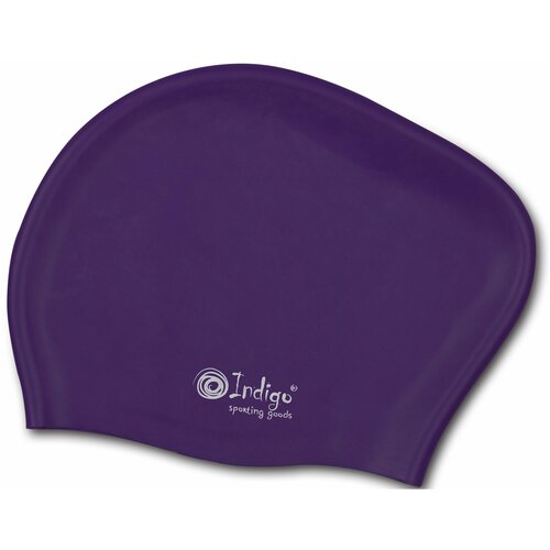 фото Шапочка для плавания силиконовая длинные волосы indigo 804 sc фиолетовый