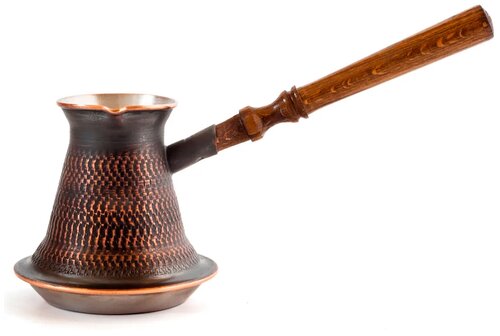Турка для кофе медная индукционная (200 мл) армянская джезва ручной работы, восточная кофеварка, подарок мужчине папе