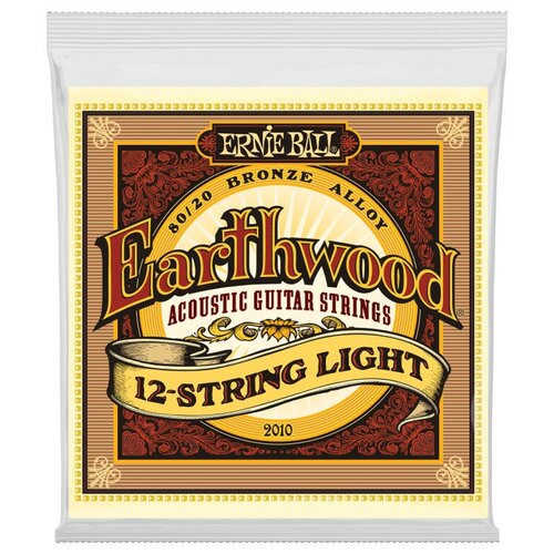 Ernie Ball 2010 - Серия Earthwood - Струны для двенадцатиструнной гитары ernie ball 2045 струны для акуст гитары
