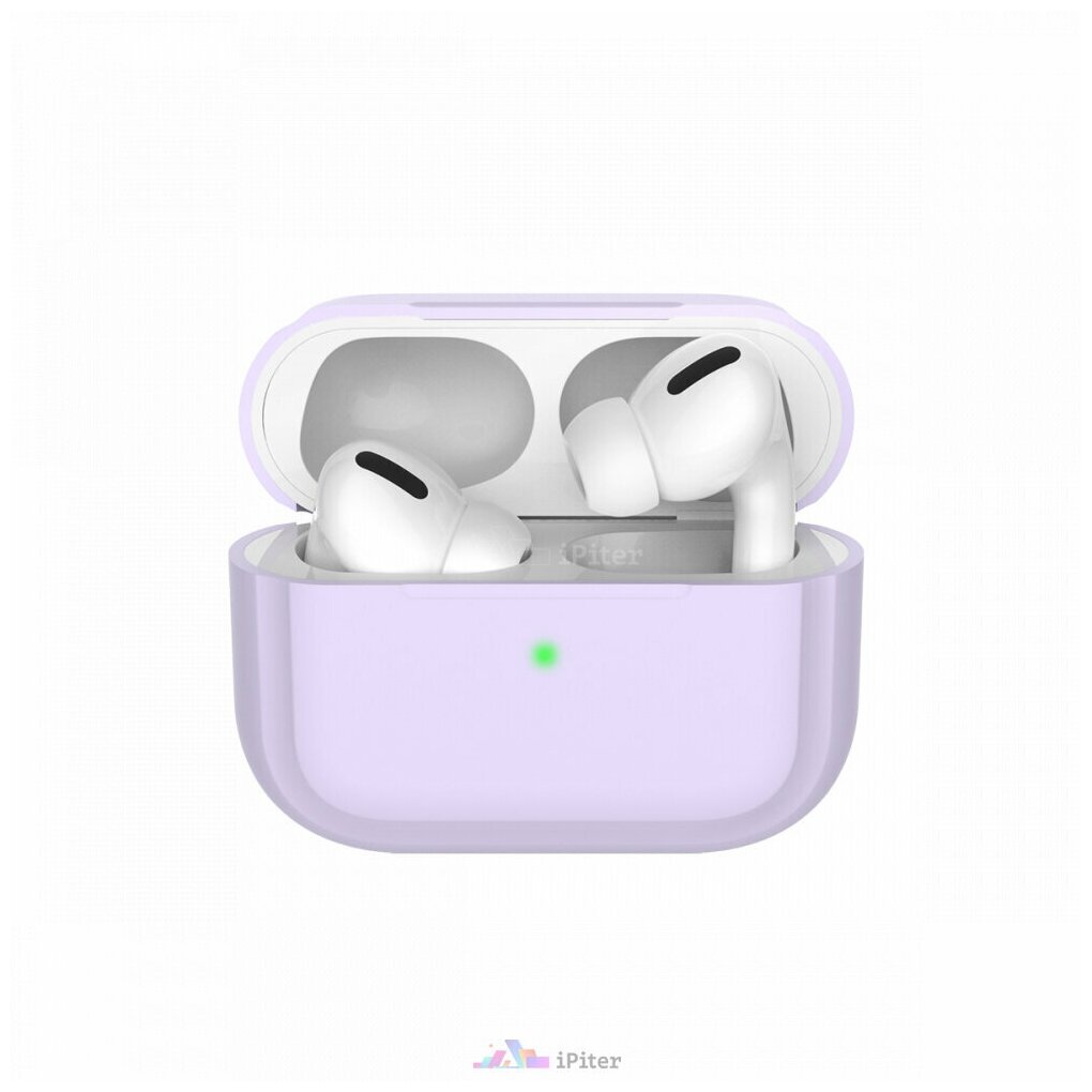 Чехол Deppa для футляра наушников Apple AirPods Pro, силикон, лавандовый - фото №1