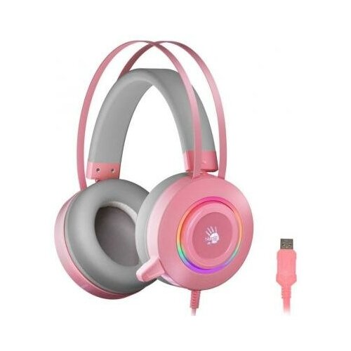 фото A4tech наушники с микрофоном a4 bloody g521 розовый 2.3м мониторные usb оголовье (g521 ( pink ))