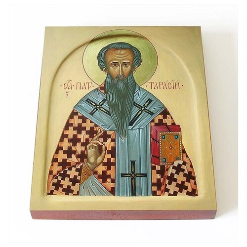 Святитель Тарасий Константинопольский, икона на доске 8*10 см