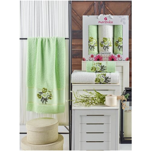 фото Oran merzuka полотенце mavreena цвет: фисташковый (50х90 см - 2 шт,70х140 см) br41058