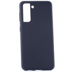 Чехол на Samsung Galaxy S21 Kruche Silicone Plain Midnight blue, противоударный пластиковый кейс, защитный силиконовый бампер, софттач накладка - изображение