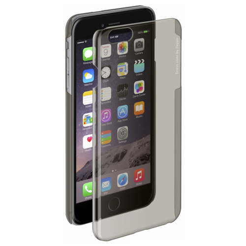 фото Накладка deppa pure case+пленка iphone 6 plus/6s plus прозрачная черная