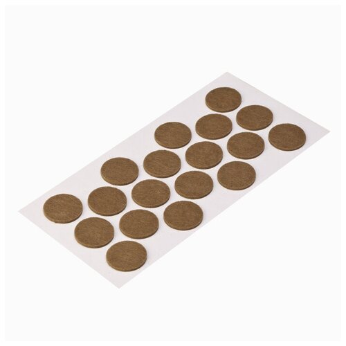 Подпятник войлочный d30 мм (18шт) самоклеящийся, цвет коричневый, Турция