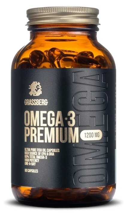 Grassberg Omega 3 Premium капс., 1200 мг, 90 шт.