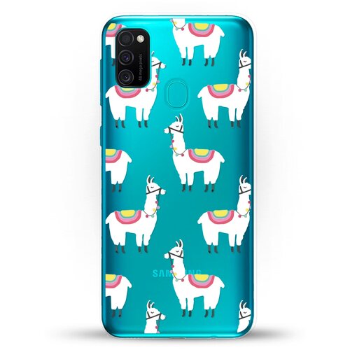 фото Силиконовый чехол белые ламы на samsung galaxy m21 andy & paul