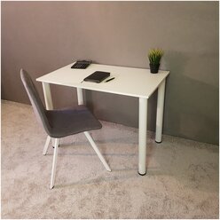 Письменный стол 100*60 см Белые ножки. 22 мм столешница ЛДСП Компьютерный Офисный Рабочий.