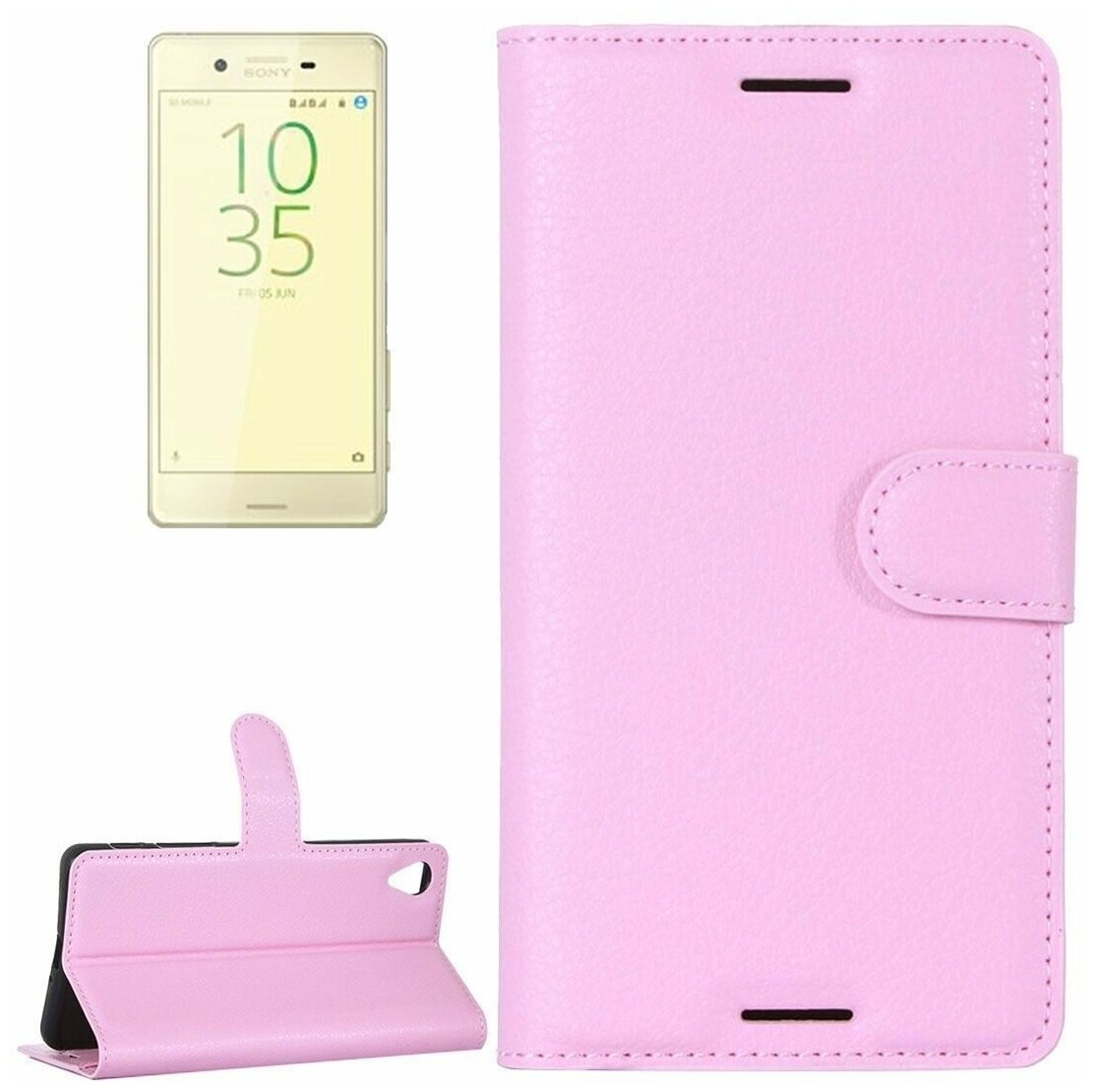 Чехол с визитницей для Sony Xperia X Performance (розовый)