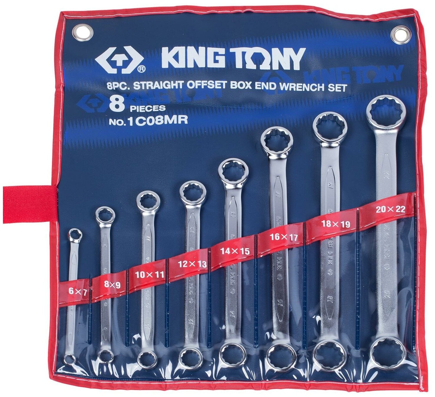 KING TONY 1C08MR Набор накидных ключей, 6-22 мм 8 предметов - фотография № 1