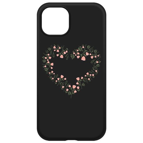 Чехол-накладка Krutoff Soft Case Женский день - Цветочное сердце для Apple iPhone 13 черный чехол накладка krutoff soft case спейсбордер для iphone 7 8 черный