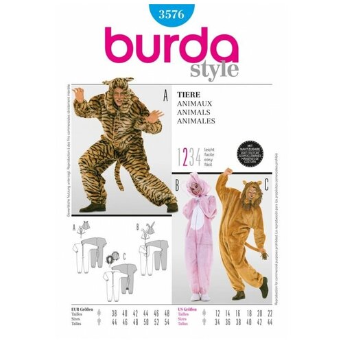 фото Выкройка burda 3576-костюмы зверей