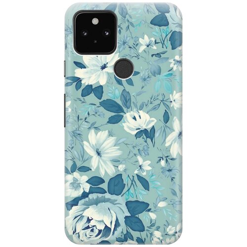 фото Re:pa чехол - накладка artcolor для google pixel 5 с принтом "цветы на голубом"