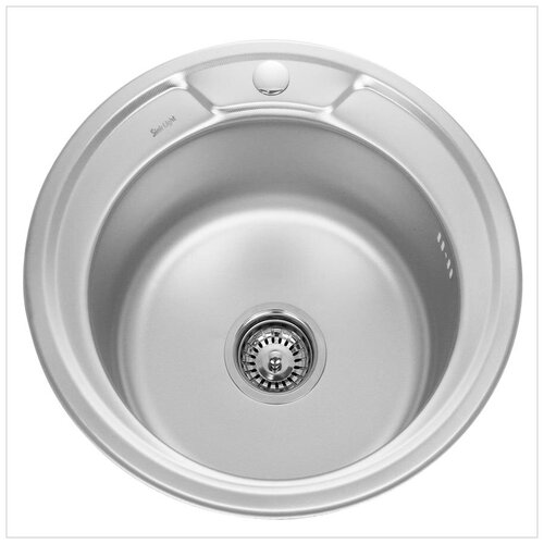 Мойка из нержавеющей стали врезная , круглая SINKLIGHT эко 490 0.6/160 выпуск 3 1/2