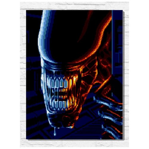 Картина по номерам на холсте игра Alien 3 (Sega, Сега, 16 bit, 16 бит, ретро приставка) - 9968 В 30x40 картина по номерам на холсте игра alien 3 9968 в 30x40