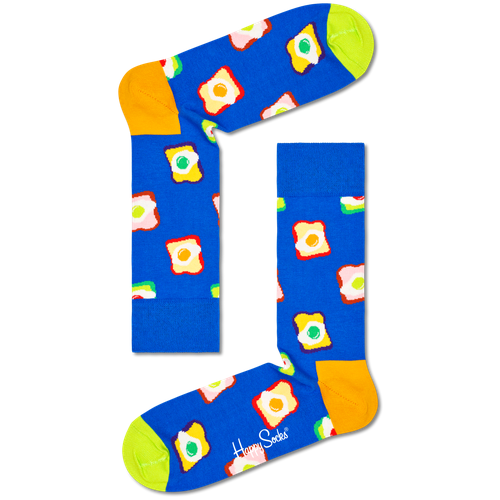 носки унисекс sacred heart sock с шапочками Носки Happy Socks, размер 41-46, синий, мультиколор