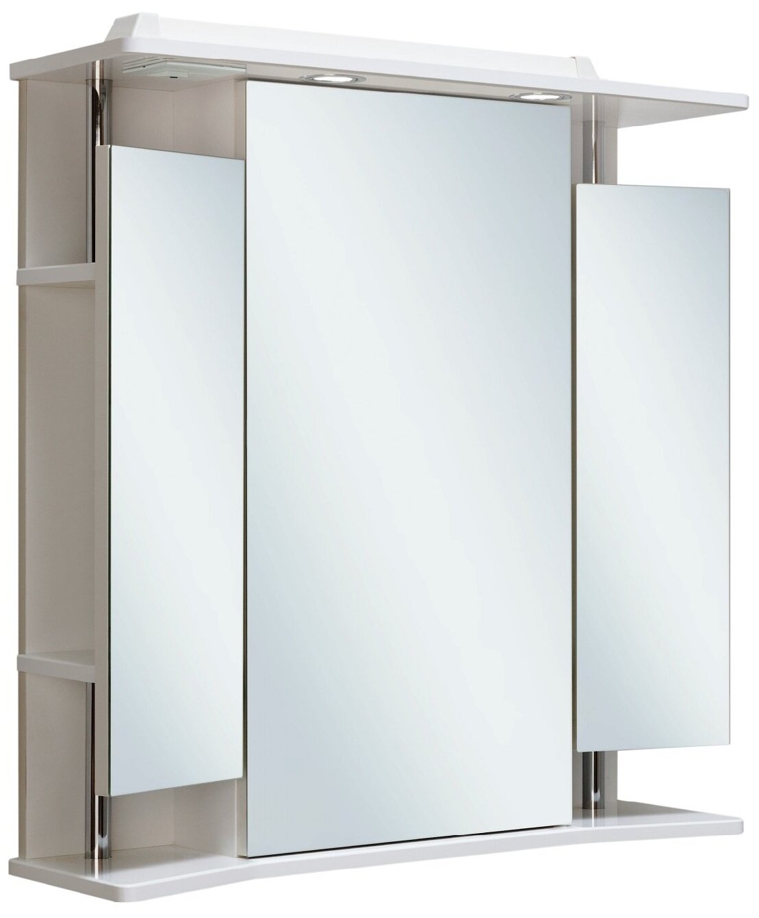Зеркало шкаф для ванной / с подсветкой / Runo / Валенсия 75 / полка для ванной