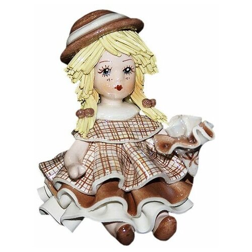 фото Статуэтка девочка с букетом в бежевом платье, 8 см, 00321 zampiva