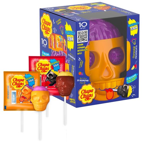 Карамель Chupa Chups Раскрась язык, 10 шт по 15 г