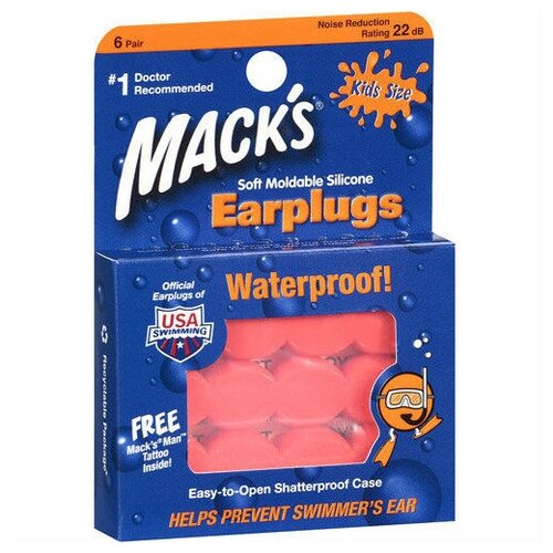 фото Беруши macks hot orange (детские силиконовые, 12 шт.) mack's