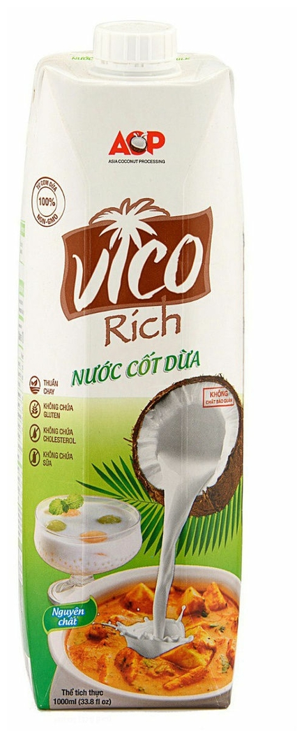 Молоко кокосовое органическое "Vico rich" 16%-19%, 1 л - фотография № 1