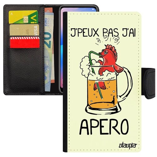 фото Красивый чехол книжка на смартфон // apple iphone 7 plus // "не могу - у меня аперитив!" коктейль крутой, utaupia, белый