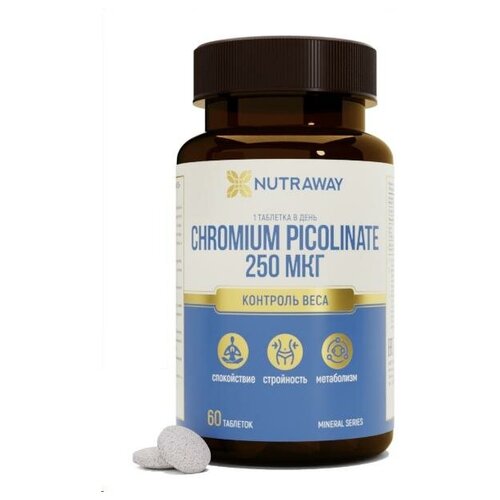 Добавка к пище «CHROMIUM PICOLINATE» («Хром пиколинат») NUTRAWAY 60 таблеток