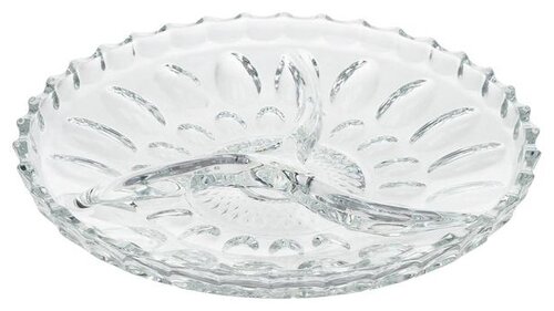 Isfahan Glass Менажница Mina, 22 см, 0.6 л, 1 шт., бесцветный