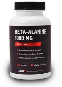 Фото Beta-alanine 1000 mg / PROTEIN. COMPANY / Бета-аланин / 40 порций / 120 таблеток