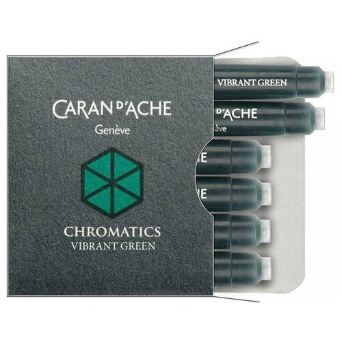 Картридж Carandache Chromatics (8021.210) Vibrant green чернила для ручек перьевых (6шт) 8021.210