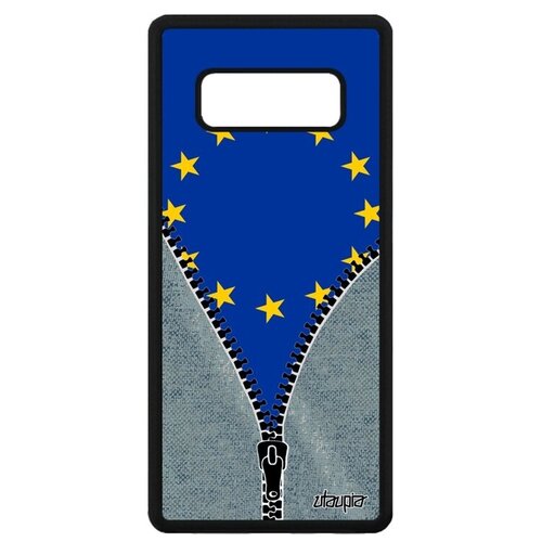 фото Противоударный чехол на телефон // samsung galaxy note 8 // "флаг европы на молнии" государственный страна, utaupia, серый
