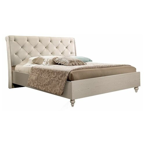 Кровать (1,4 м) велюр с основанием Венеция. Дуб седан