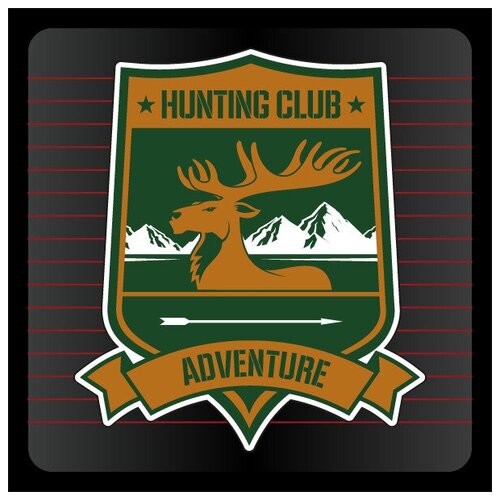 Наклейка Hunting Club / Охотник, 14х16 см